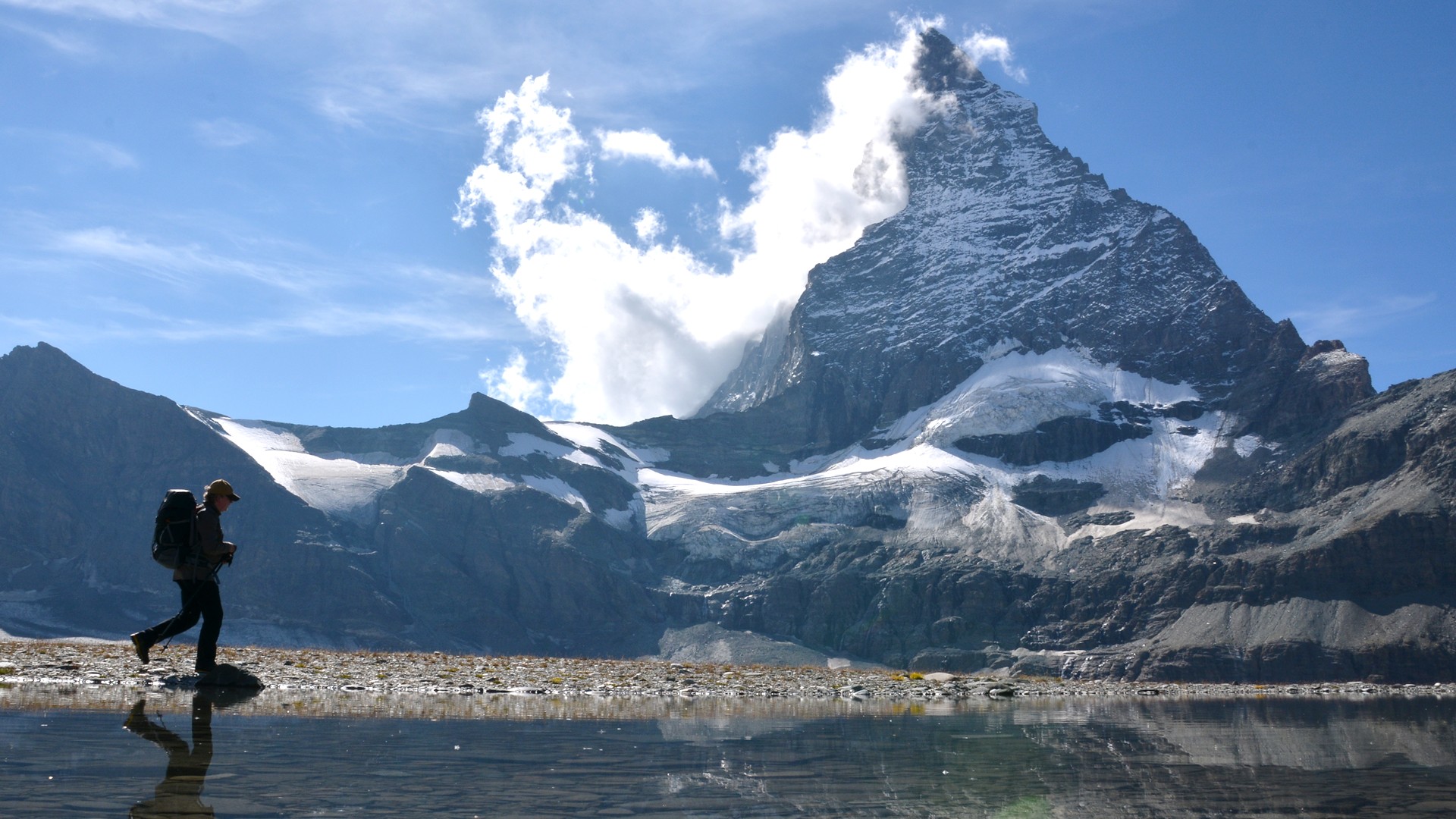 Gletscher am Fuße des Matterhorn